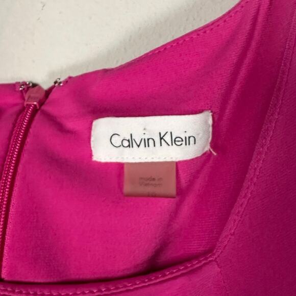 Calvin Klein Pink Cold Shoulder Square Neck Midi Dress Women's 10 - Picture 3 of 5